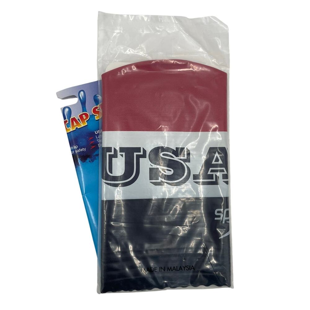 SPEEDO USA Swim Cap Ages 3-8 Year Old Swimming Swim Meet Swimmer Latex NWT